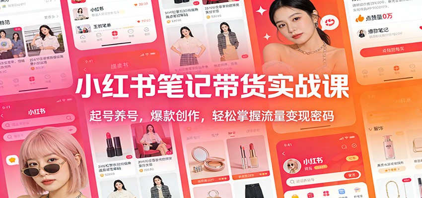 小红书笔记带货实战课：起号养号，爆款创作，轻松掌握流量变现密码-来聚吧