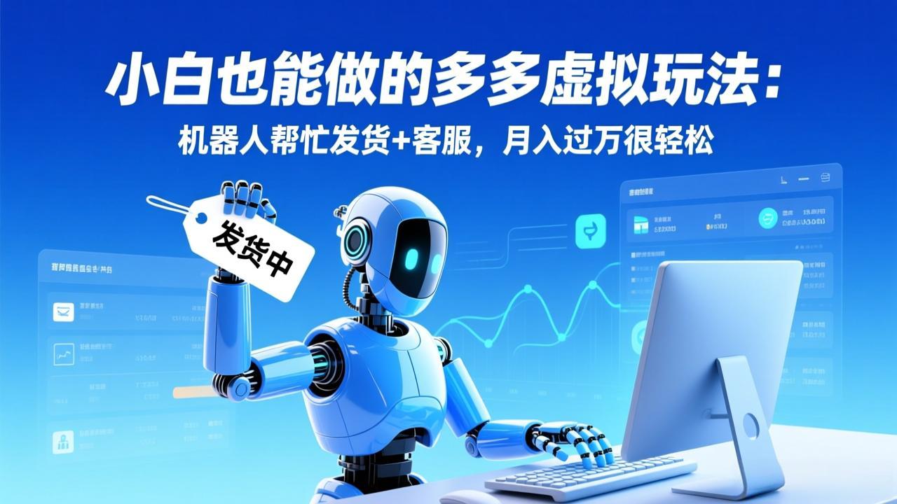 小白也能做的多多虚拟玩法：机器人帮忙发货+客服，月入过万很轻松-来聚吧