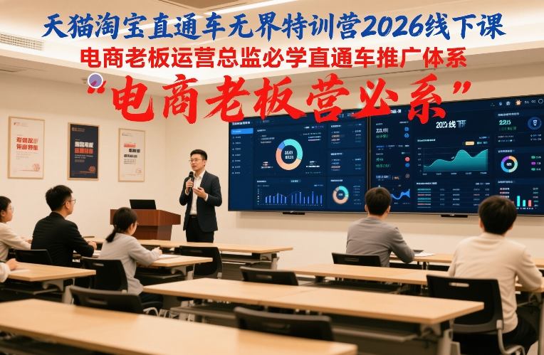 天猫淘宝直通车无界特训营2026线下课，电商老板运营总监必学直通车推广体系-来聚吧