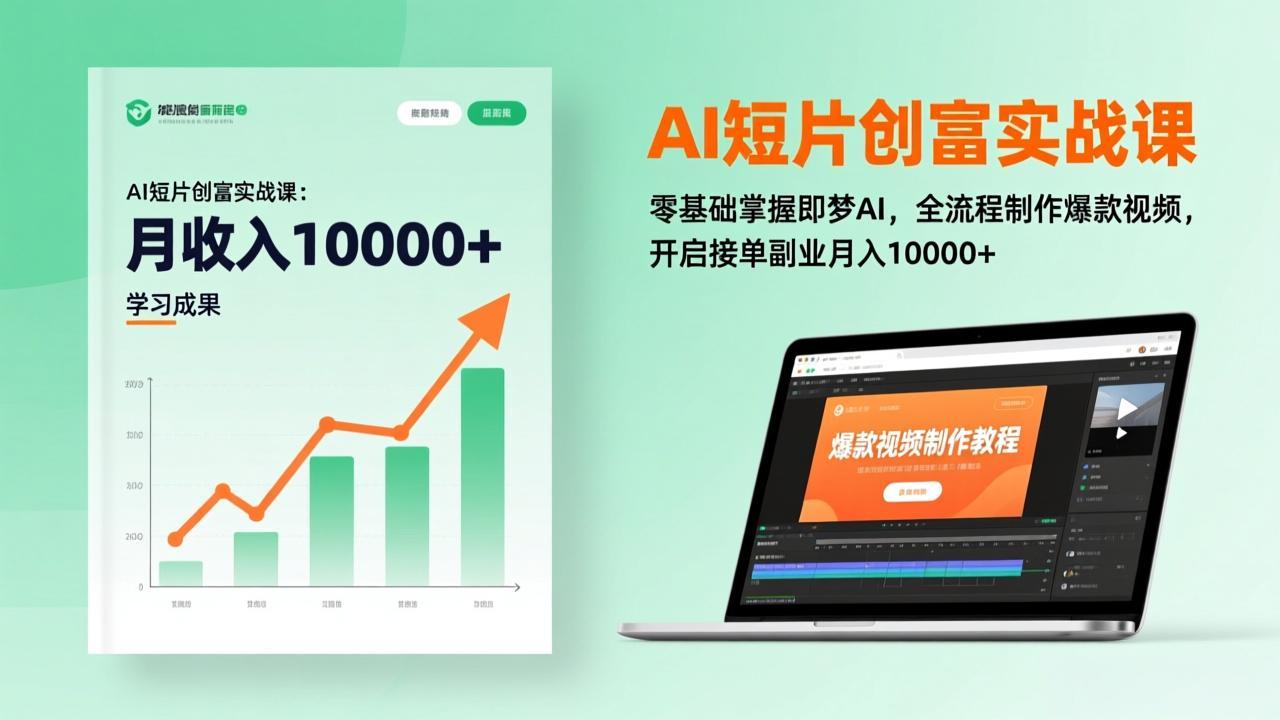 AI短片创富实战课：零基础掌握即梦AI，全流程制作爆款视频，开启接单副业月入10000+(更新-来聚吧