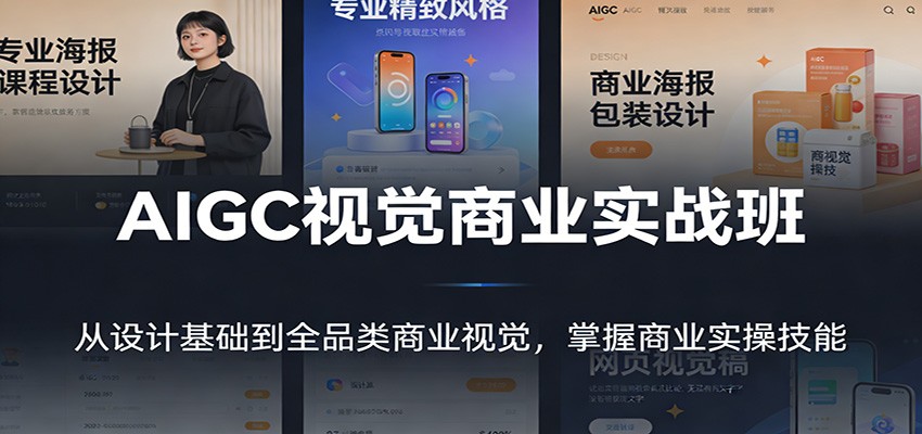 AIGC视觉商业实战班：从设计基础到全品类商业视觉，掌握商业实操技能-来聚吧