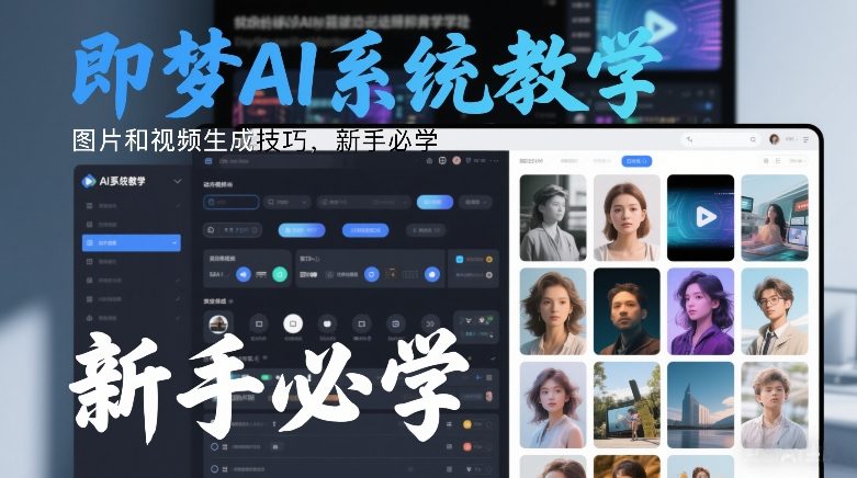 即梦AI系统教学，图片和视频生成技巧，新手必学-来聚吧