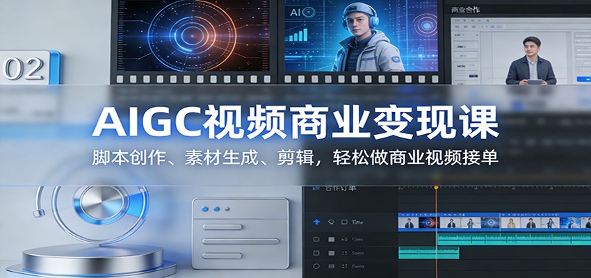 AIGC视频商业变现课：脚本创作、素材生成、剪辑，轻松做商业视频接单-来聚吧