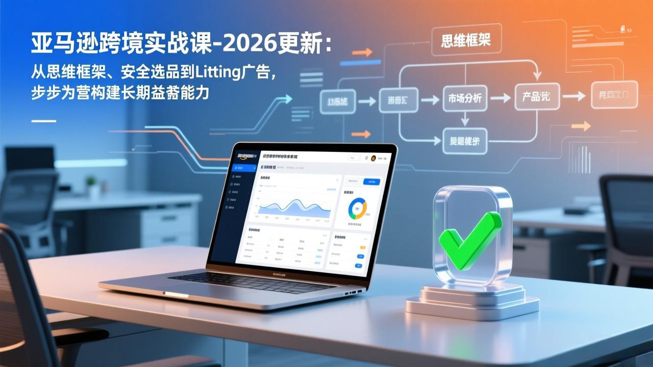 亚马逊跨境实战课-2026更新:从思维框架、安全选品到Listing广告,步步为营构建长期盈利能力-来聚吧