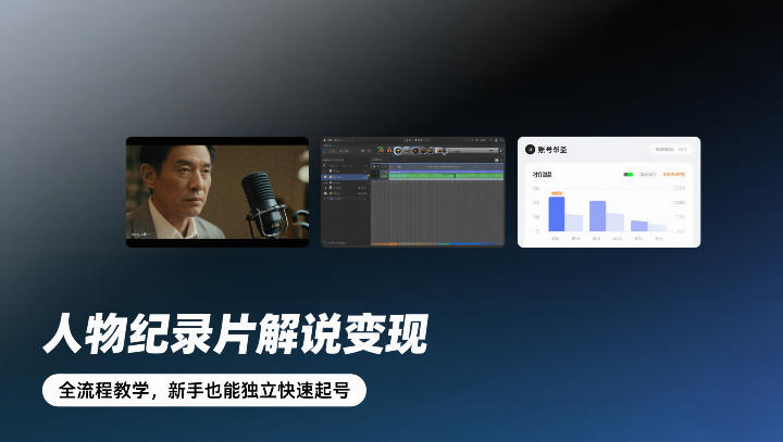 人物纪录片解说变现，全流程教学，新手也能独立快速起号-来聚吧