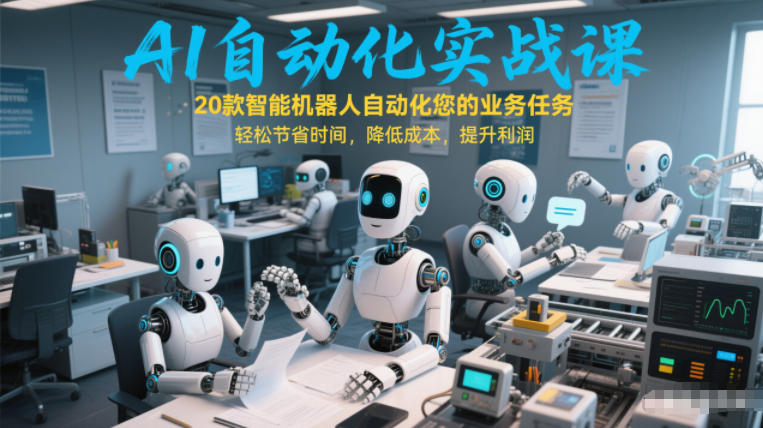 AI自动化实战课:20款智能机器人自动化您的业务任务,轻松节省时间,降低成本,提升利润-来聚吧
