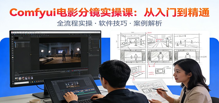 ComfyUI电影分镜实操课：分镜一致性，全流程AI视频制作，零基础也能做专业分镜-来聚吧
