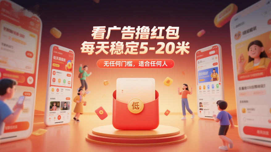 看广告撸红包，每天稳定5-20米，无任何门槛，适合任何人-来聚吧