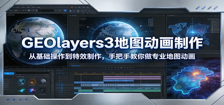 GEOlayers3地图动画制作：从基础操作到特效制作，手把手教你做专业地图动画-来聚吧