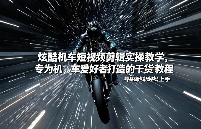 炫酷机车短视频剪辑实操教学，专为机车爱好者打造的干货教程，零基础也能轻松上手-来聚吧