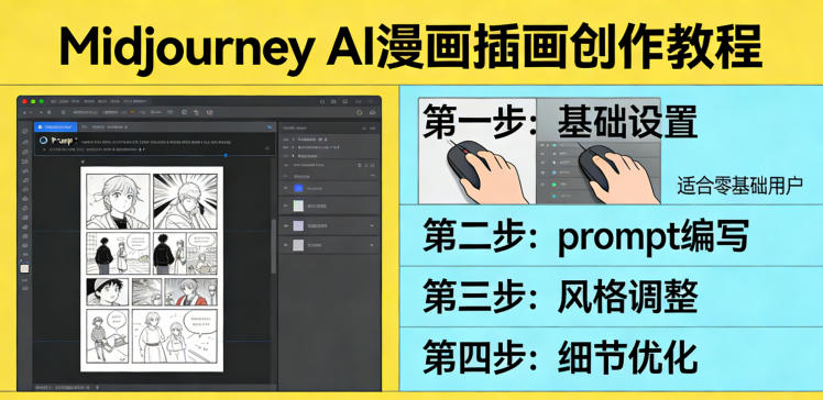 利用Midjourney AI人工智能轻松创作漫画插画教程，零基础创作完整漫画插画-来聚吧