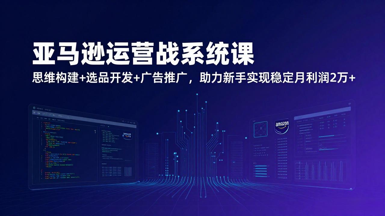 亚马逊运营实战系统课，思维构建+选品开发+广告推广，助力新手实现稳定月利润2万+(更新-来聚吧