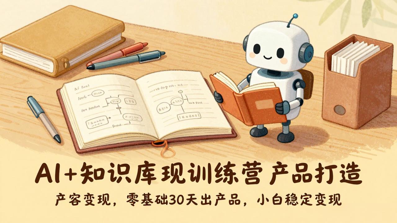 AI+知识库变现训练营，产品打造、内容创作、全平台变现，零基础30天出产品，小白稳定变现-来聚吧