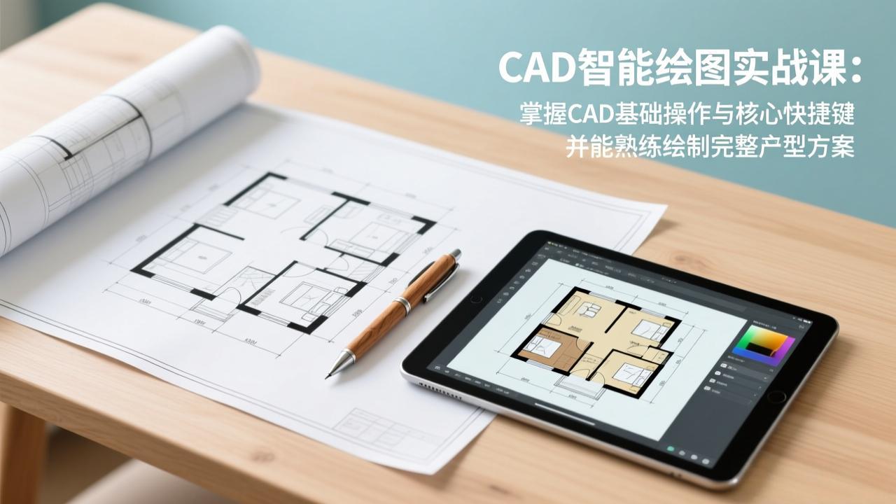CAD智能绘图实战课：掌握CAD基础操作与核心快捷键，并能熟练绘制完整户型方案-来聚吧