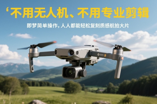 不用无人机、不用专业剪辑，即梦简单操作，人人都能轻松复刻质感航拍大片-来聚吧