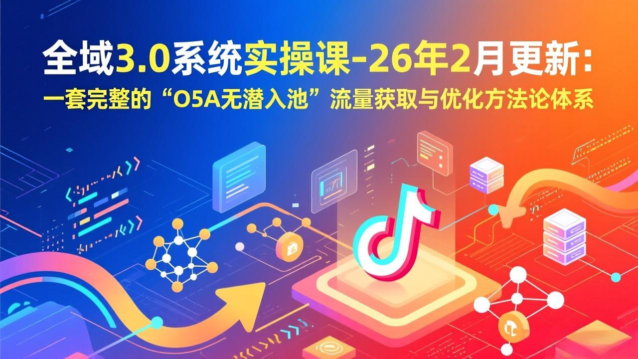 全域3.0系统实操课-26年2月更新：一套完整的“O5A无潜入池”流量获取与优化方法论体系-来聚吧
