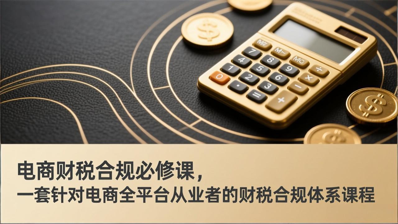 电商财税合规必修课，是一套针对电商全平台从业者的财税合规体系课程-来聚吧