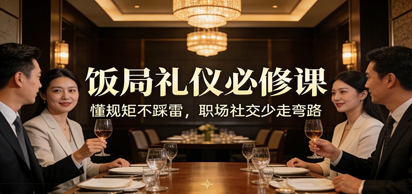 公众号收费文章：《饭局礼仪必修课：懂规矩不踩雷，职场社交少走弯路》-来聚吧