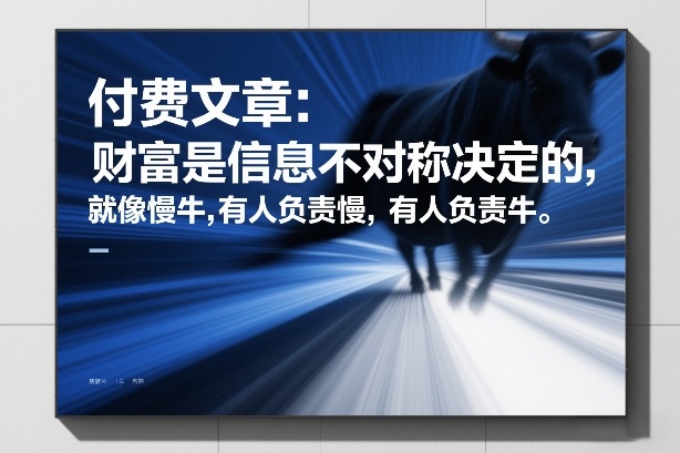 付费文章：财富是信息不对称决定的，就像慢牛，有人负责慢，有人负责牛-来聚吧