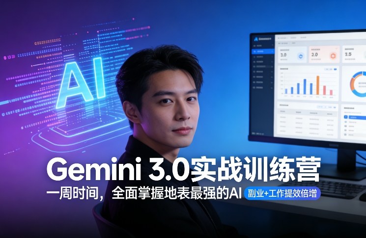 Gemini 3.0实战训练营，一周时间，全面掌握地表最强的AI，副业+工作提效倍增-来聚吧