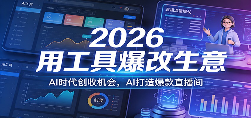 2026用工具爆改生意，AI时代创收机会，AI打造爆款直播间-来聚吧