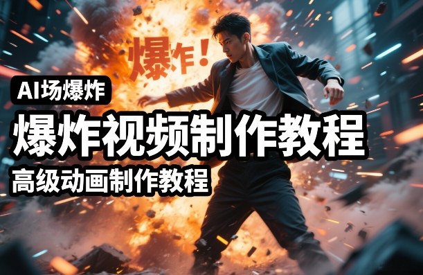 AI场景爆炸视频制作教程，利用人物实拍视频制作出高级的动画特效-来聚吧
