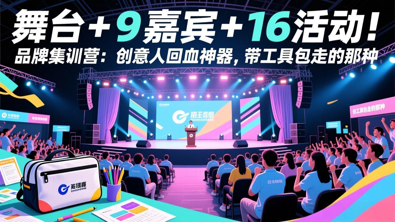舞台 + 9 嘉宾 + 16 活动！品牌集训营：创意人回血神器，带工具包走的那种-来聚吧