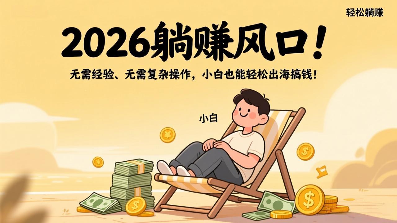 2026躺赚风口！无需经验、无需复杂操作，小白也能轻松出海搞钱！-来聚吧