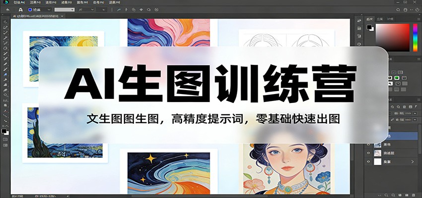 AI生图训练营:文生图图生图,高精度提示词,零基础快速出图-来聚吧