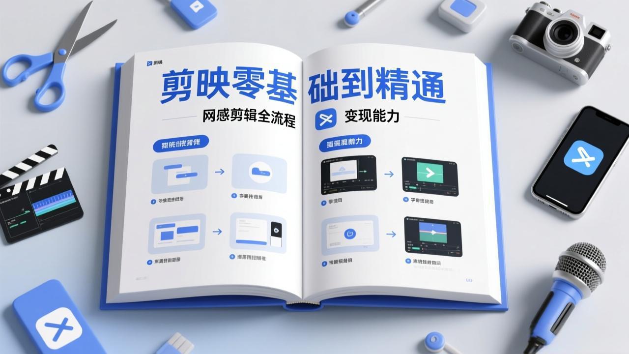剪映零基础也能快速上手，从入门到精通掌握网感剪辑全流程，掌握能直接变现的剪辑能力-来聚吧