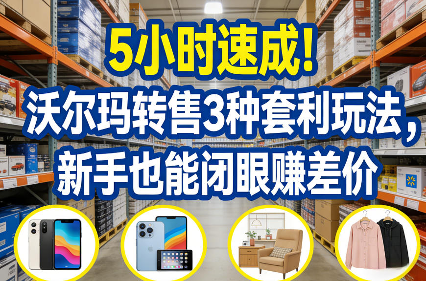 5小时速成!沃尔玛转售3种套利玩法,新手也能闭眼賺差价-来聚吧