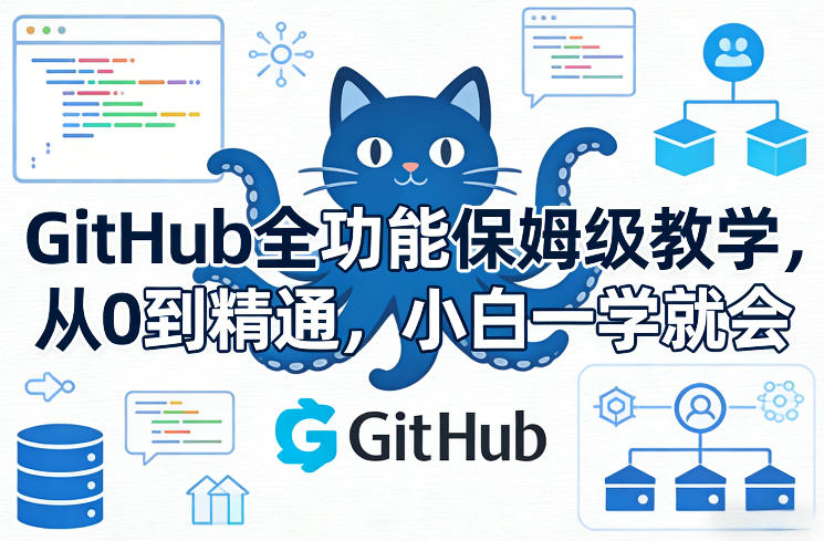 GitHub全功能保姆级教学，从0到精通，小白一学就会-来聚吧
