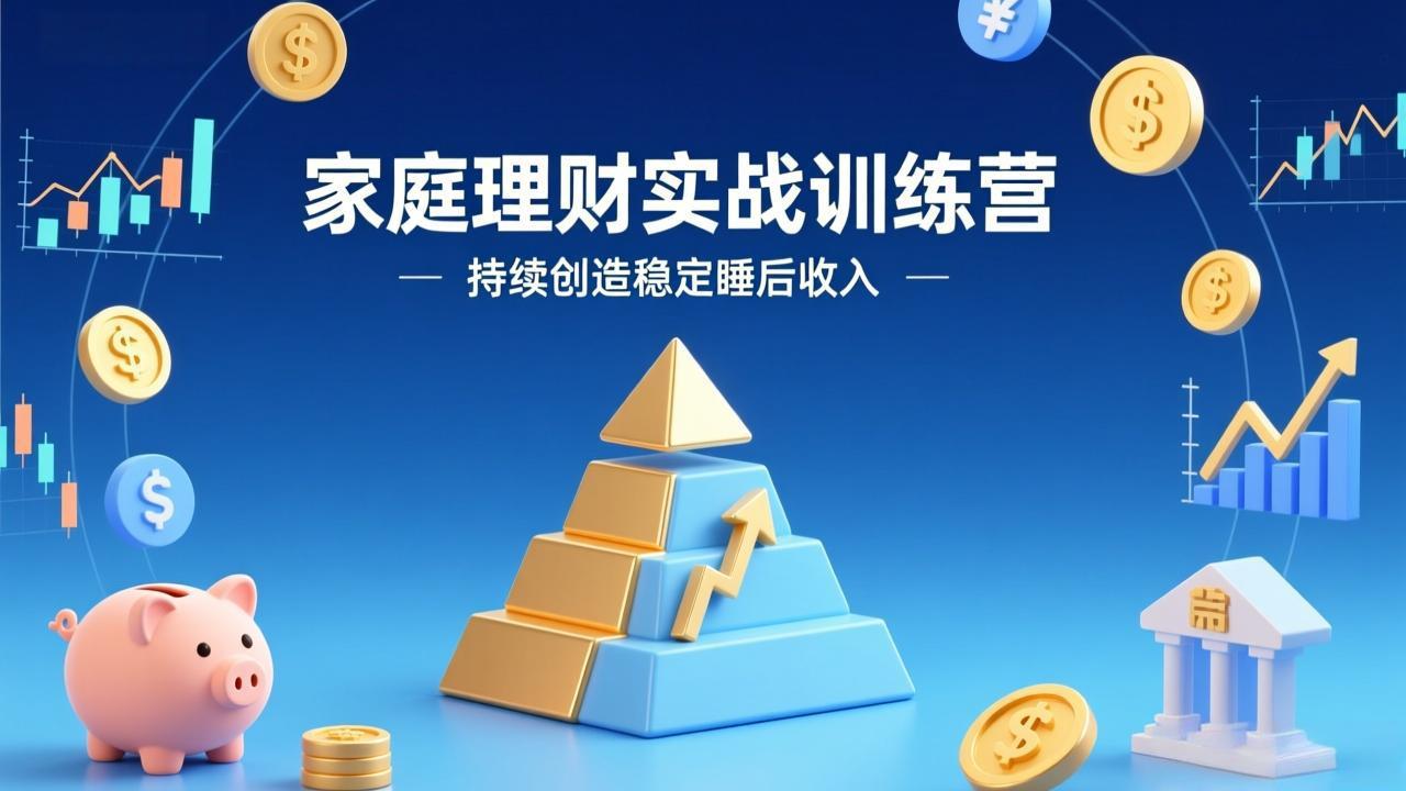 家庭理财实战训练营：从0到1建体系，三阶进阶层层递进，助你持续创造稳定睡后收入-来聚吧