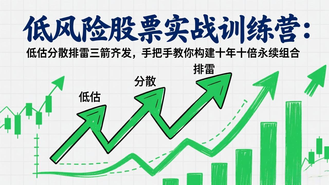 低风险股票实战训练营：低估分散排雷三箭齐发，手把手教你构建十年十倍永续组合-来聚吧