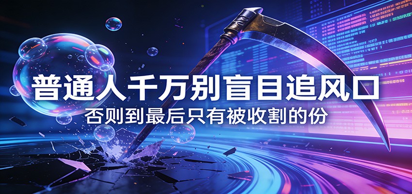 付费文章《通人千万别盲目追风口》否则到最后只有被收割的份-来聚吧