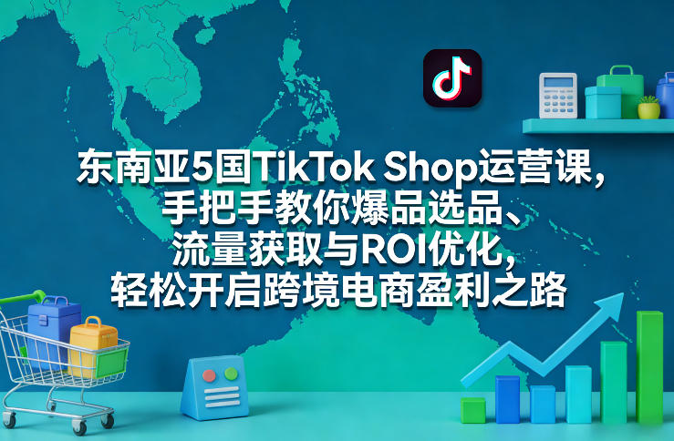东南亚5国TikTok Shop运营课,手把手教你爆品选品、流量获取与ROI优化,轻松开启跨境电商盈利之路-来聚吧
