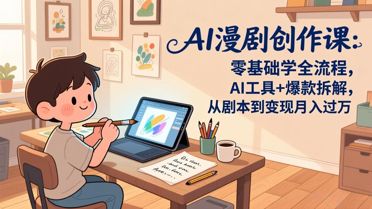 AI漫剧创作课:零基础学全流程,AI工具+爆款拆解,从剧本到变现月入过万-来聚吧