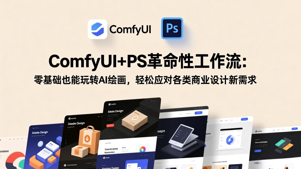 ComfyUI+PS革命性工作流:零基础也能玩转AI绘画,轻松应对各类商业设计新需求-来聚吧