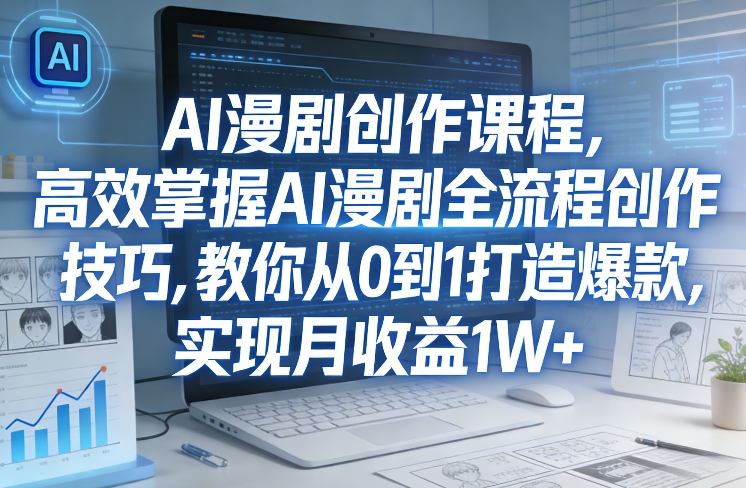 某社群AI漫剧创作课程,高效掌握AI漫剧全流程创作技巧,教你从0到1打造爆款,实现月收益1W+-来聚吧