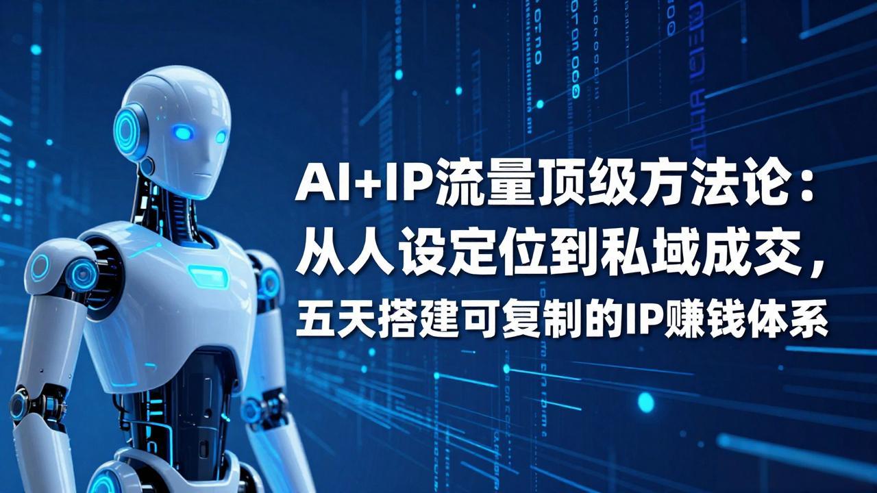AI+IP顶级方法论:从人设定位到私域成交,五天搭建可复制的IP赚钱体系-来聚吧