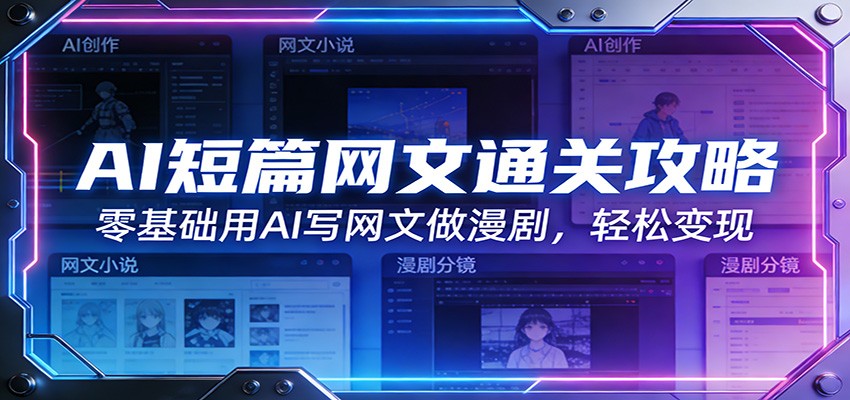 AI短篇网文通关攻略：零基础用AI写网文做漫剧，轻松变现-来聚吧