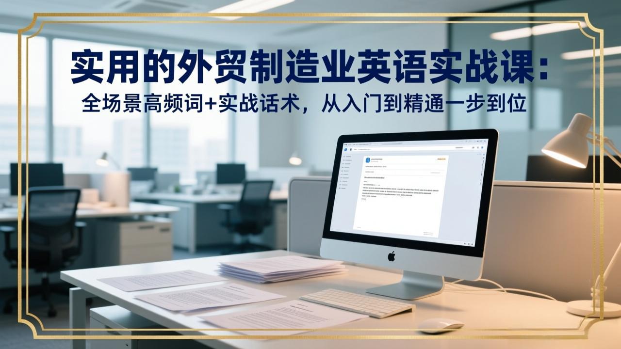 实用的外贸制造业英语实战课:全场景高频词+实战话术,从入门到精通一步到位-来聚吧