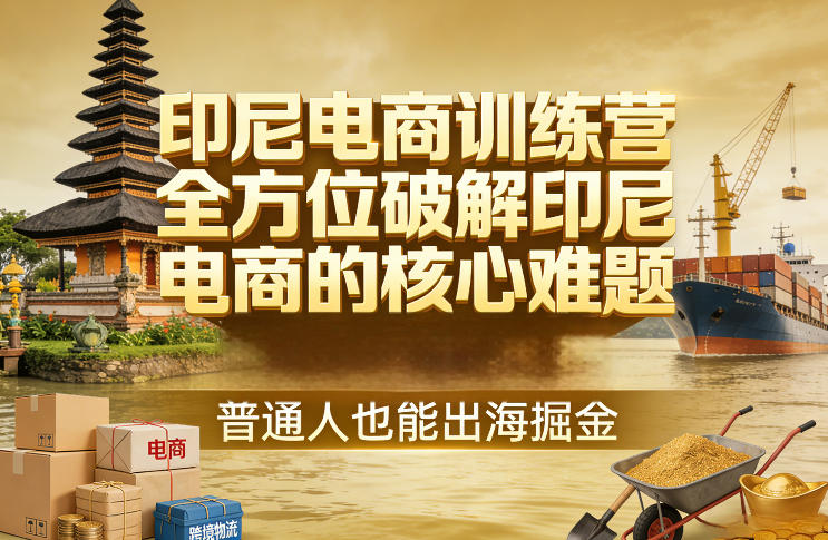 印尼电商训练营，全方位破解印尼电商的核心难题，普通人也能出海掘金-来聚吧
