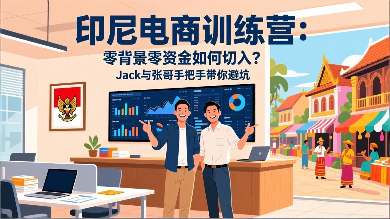 印尼电商训练营:零背景零资金如何切入?Jack与张哥手把手带你避坑-来聚吧