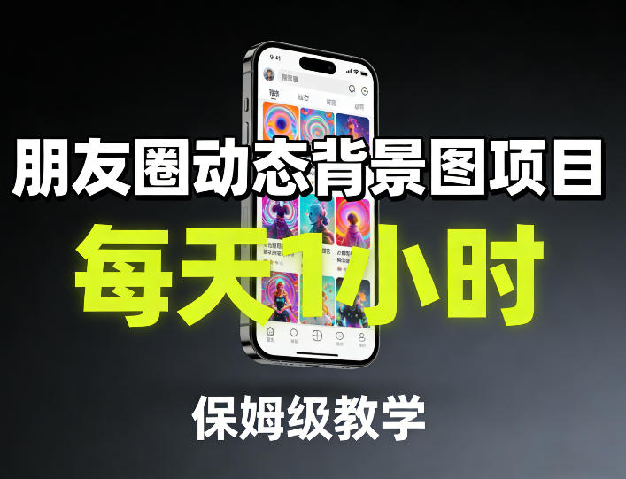 朋友圈动态背景图项目，每天1小时，保姆级教学-来聚吧