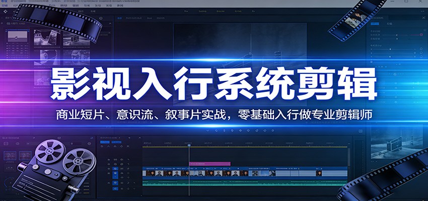 影视系统剪辑，商业短片、意识流、叙事片实战，零基础入行做专业剪辑师-来聚吧