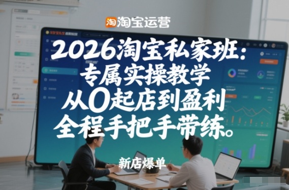 2026淘宝私家班：专属实操教学，从0起店到盈利，全程手把手带练(更新26年3月)-来聚吧