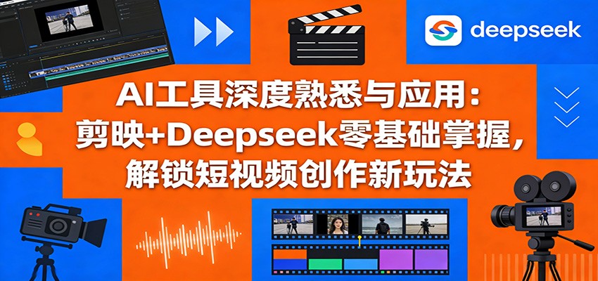 AI工具深度熟悉与应用：剪映+Deepseek零基础掌握，解锁短视频创作新玩法-来聚吧