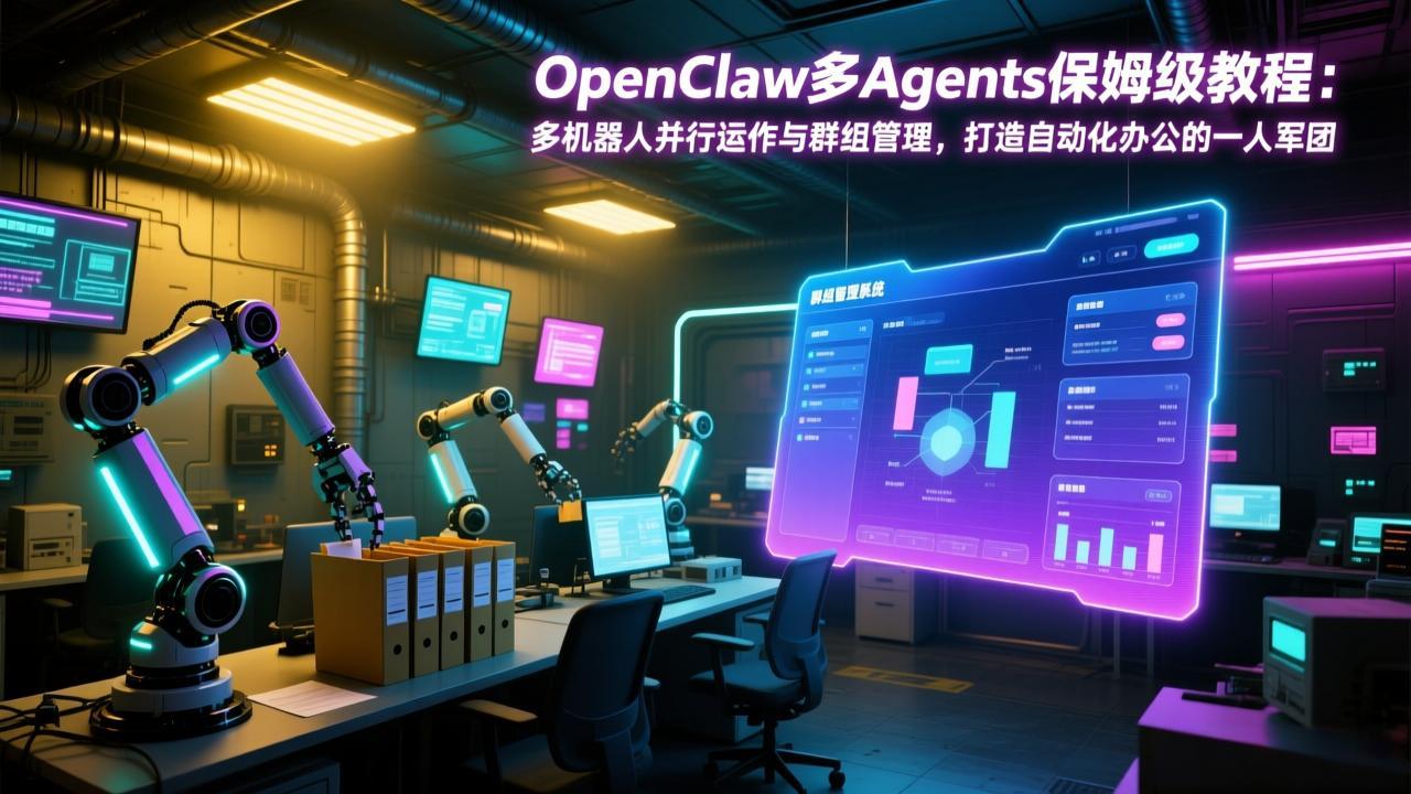 OpenClaw多Agents保姆级教程:多机器人并行运作与群组管理,打造自动化办公的一人军团-来聚吧