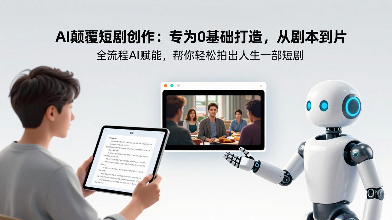 AI颠覆短剧创作：专为0基础打造，从剧本到成片全流程AI赋能，帮你轻松拍出人生第一部短剧-来聚吧